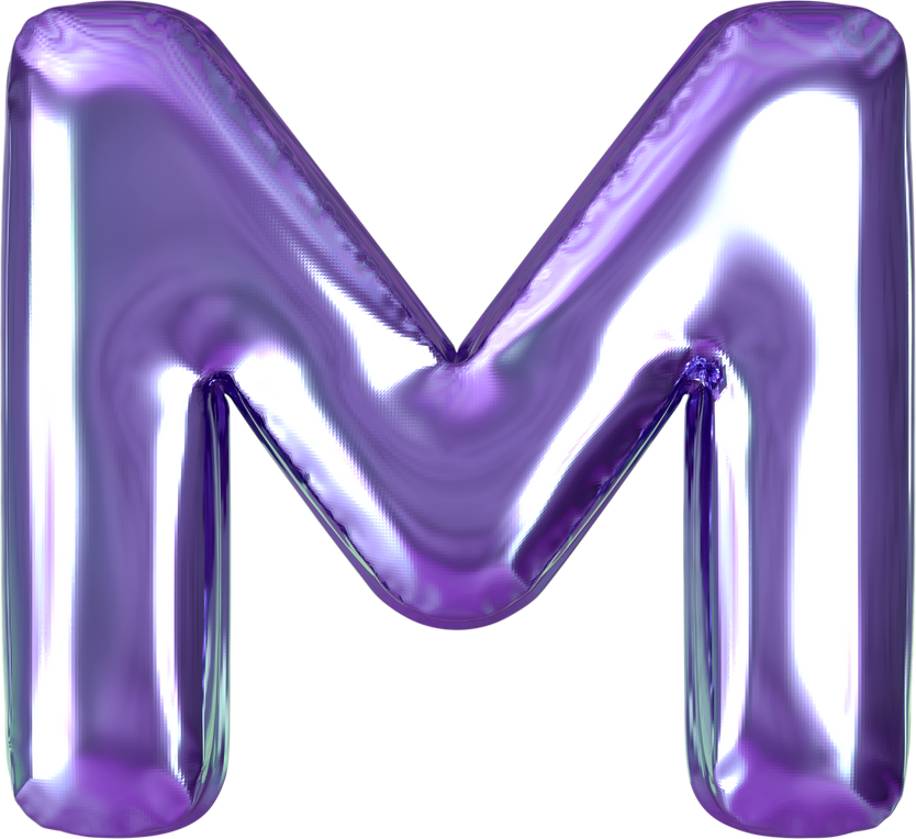 Violet Letter M Balloon